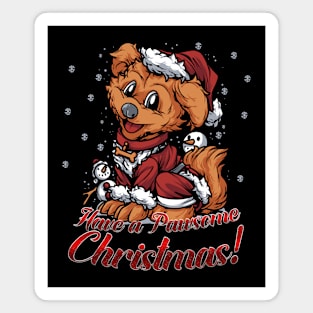 Christmas Dog Santa Suit Pawsome Christmas Magnet